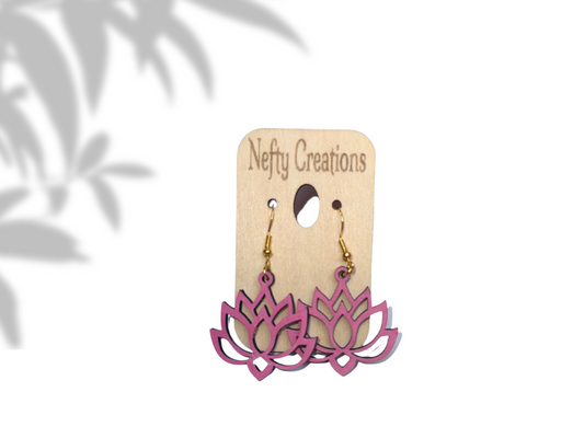 Lotus Flower Earrings 925 - Nefty Creations